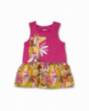 Robe en maille imprimée rose fille Eco-Safari Robe en maille imprimée rose fille Eco-Safari