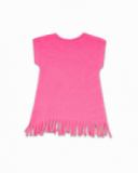 Robe en maille rose pour fille Eco-Safari Robe en maille rose pour fille Eco-Safari