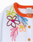 Veste en maille blanche pour fille Eco-Safari Veste en maille blanche pour fille Eco-Safari