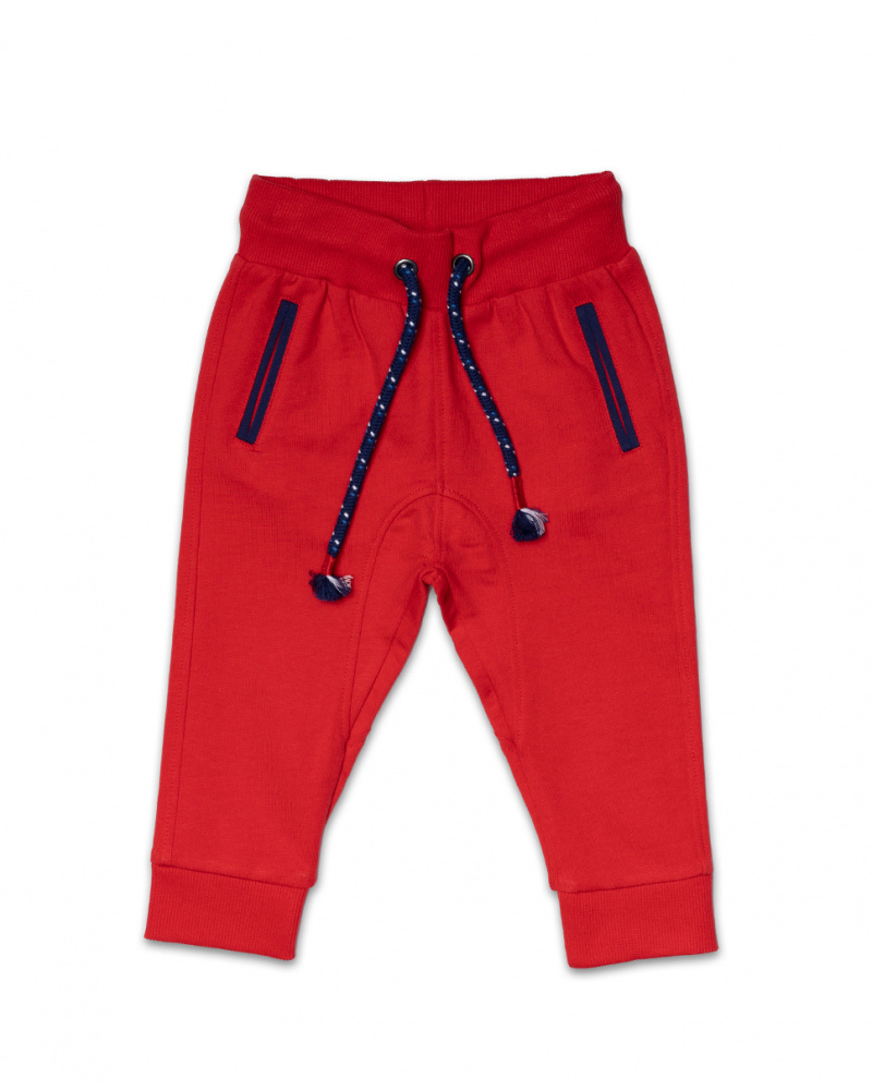 Pantalon peluche garçon Beach Day rouge