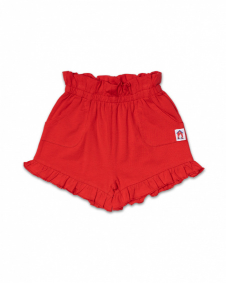 Short en maille rouge fille Beach Day Short en maille rouge fille Beach Day