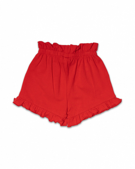 Short en maille rouge fille Beach Day Short en maille rouge fille Beach Day