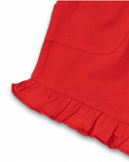 Short en maille rouge fille Beach Day Short en maille rouge fille Beach Day