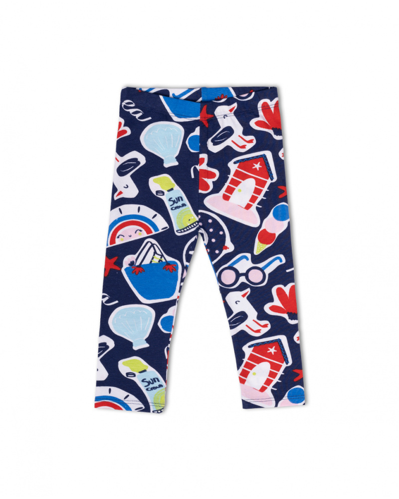 Legging en maille bleu pour fille Beach Day
