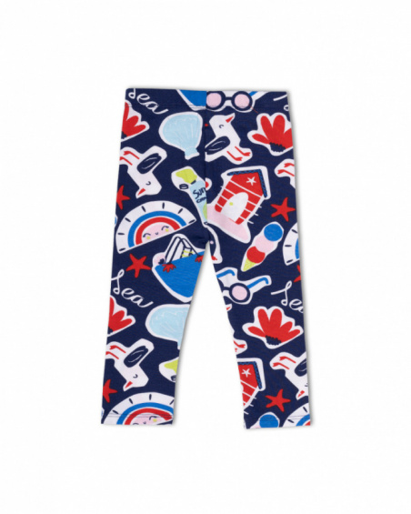 Legging en maille bleu pour fille Beach Day Legging en maille bleu pour fille Beach Day