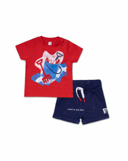 Ensemble tricot bleu rouge garçon Beach Day Ensemble tricot bleu rouge garçon Beach Day