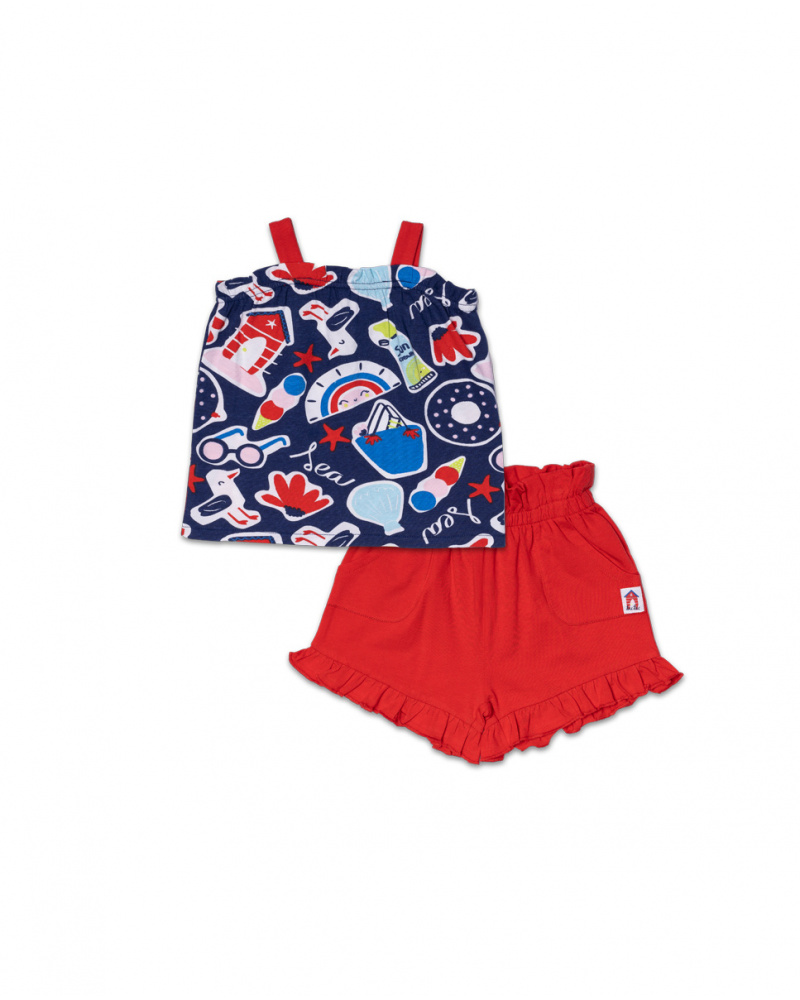 Ensemble tricot rouge fille Beach Day