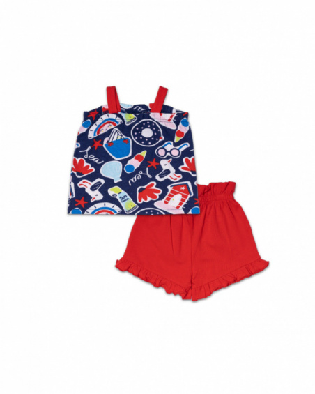 Ensemble tricot rouge fille Beach Day Ensemble tricot rouge fille Beach Day