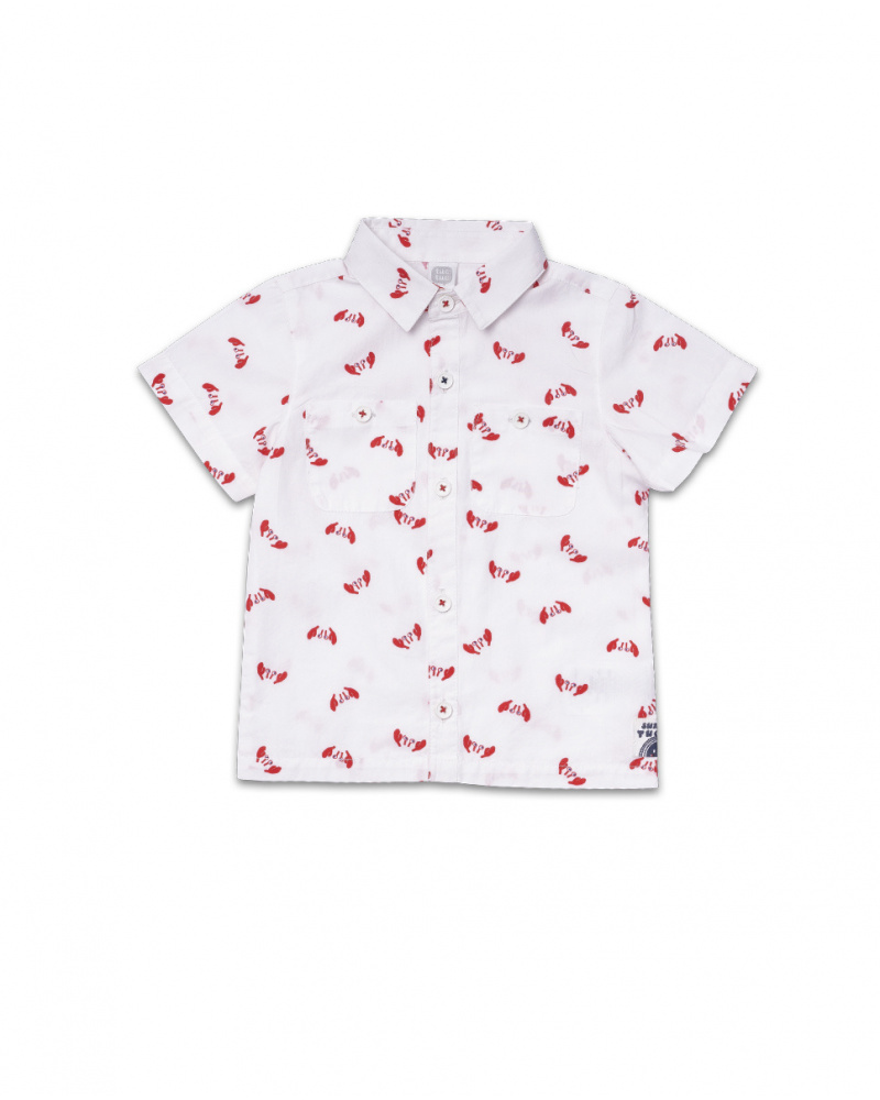 Chemise popeline garçon Beach Day blanche