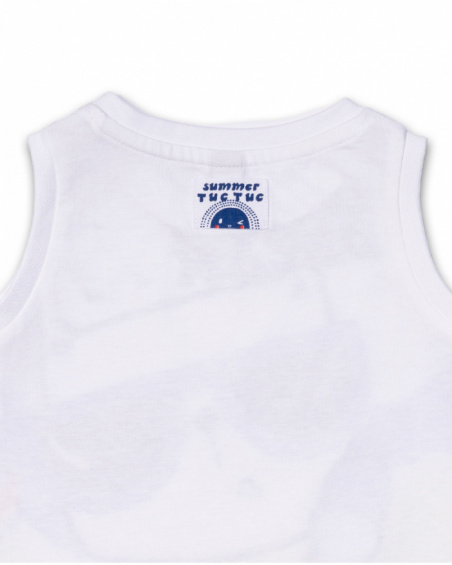 Débardeur en maille blanc pour garçon Beach Day Débardeur en maille blanc pour garçon Beach Day