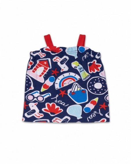 T-shirt en maille imprimé fille Beach Day T-shirt en maille imprimé fille Beach Day