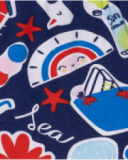 T-shirt en maille imprimé fille Beach Day T-shirt en maille imprimé fille Beach Day