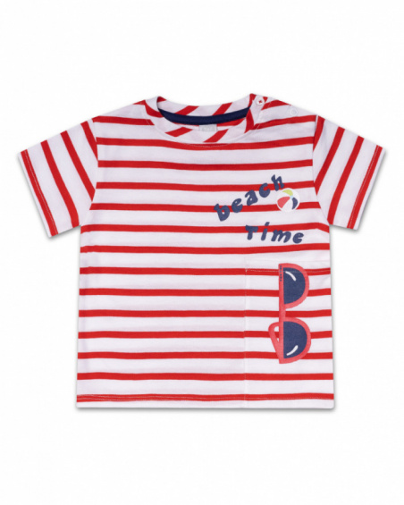 T-shirt en maille rayée pour garçon Beach Day T-shirt en maille rayée pour garçon Beach Day