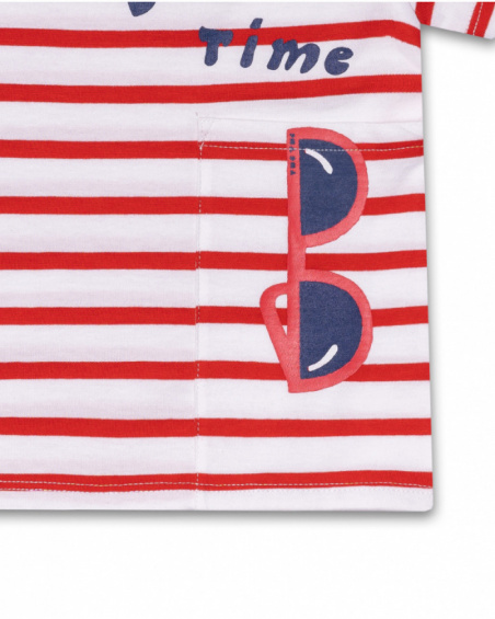 T-shirt en maille rayée pour garçon Beach Day T-shirt en maille rayée pour garçon Beach Day