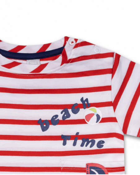 T-shirt en maille rayée pour garçon Beach Day T-shirt en maille rayée pour garçon Beach Day