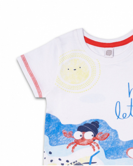 T-shirt en maille blanc pour garçon Beach Day T-shirt en maille blanc pour garçon Beach Day