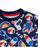 T-shirt bleu en maille garçon Beach Day T-shirt bleu en maille garçon Beach Day