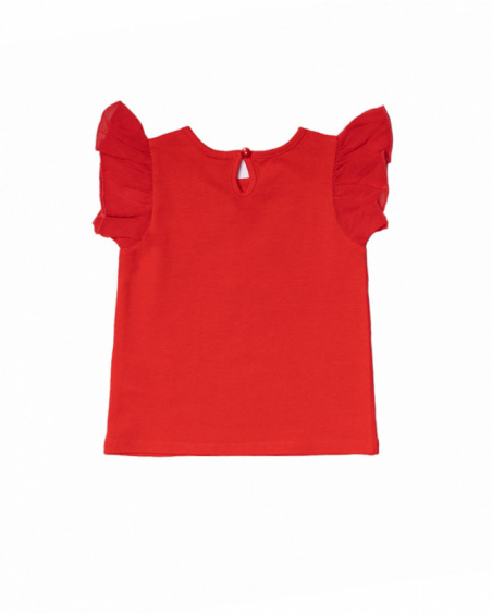 T-shirt en maille rouge pour fille Beach Day T-shirt en maille rouge pour fille Beach Day