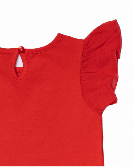 T-shirt en maille rouge pour fille Beach Day T-shirt en maille rouge pour fille Beach Day