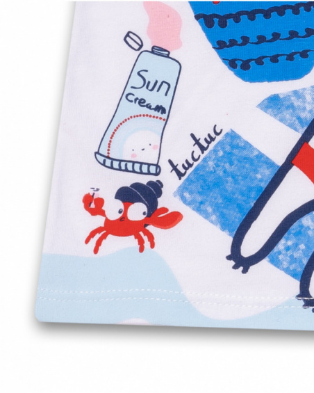 T-shirt blanc en maille pour fille Beach Day T-shirt blanc en maille pour fille Beach Day