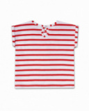 T-shirt en maille rouge blanc pour fille Beach Day T-shirt en maille rouge blanc pour fille Beach Day