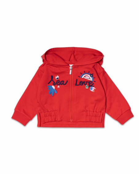 Sweat peluche rouge fille Beach Day Sweat peluche rouge fille Beach Day