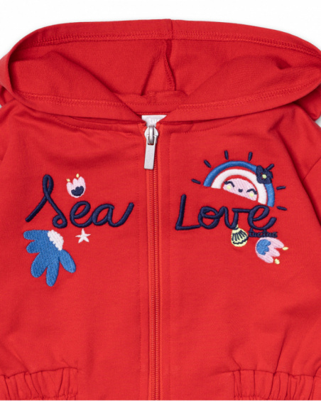 Sweat peluche rouge fille Beach Day Sweat peluche rouge fille Beach Day