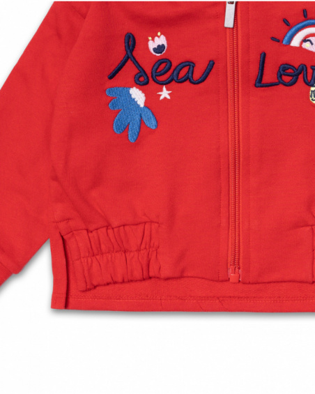 Sweat peluche rouge fille Beach Day Sweat peluche rouge fille Beach Day