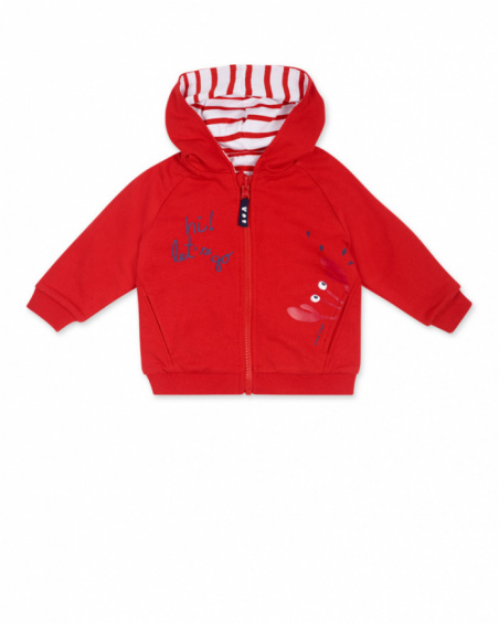 Veste polaire réversible rouge blanc garçon Beach Day Veste polaire réversible rouge blanc garçon Beach Day