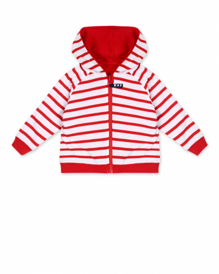 Veste polaire réversible rouge blanc garçon Beach Day Veste polaire réversible rouge blanc garçon Beach Day