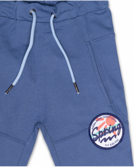 Pantalon peluche garçon Spring Break bleu Pantalon peluche garçon Spring Break bleu