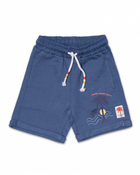 Short en maille bleu pour garçon Spring Break Short en maille bleu pour garçon Spring Break
