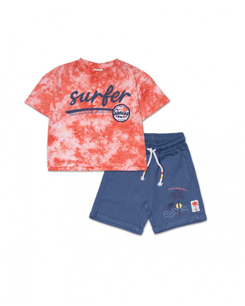 Ensemble tricot rouge et bleu pour garçon Spring Break