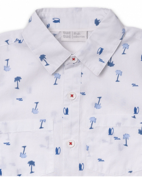 Chemise popeline garçon Spring Break blanche Chemise popeline garçon Spring Break blanche