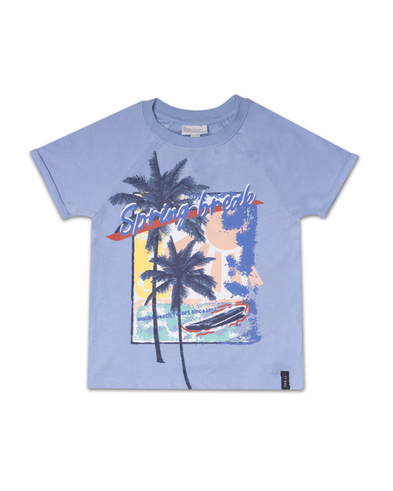 T-shirt en maille bleu pour garçon Spring Break