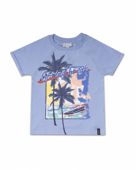 T-shirt en maille bleu pour garçon Spring Break T-shirt en maille bleu pour garçon Spring Break
