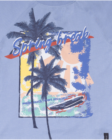 T-shirt en maille bleu pour garçon Spring Break T-shirt en maille bleu pour garçon Spring Break