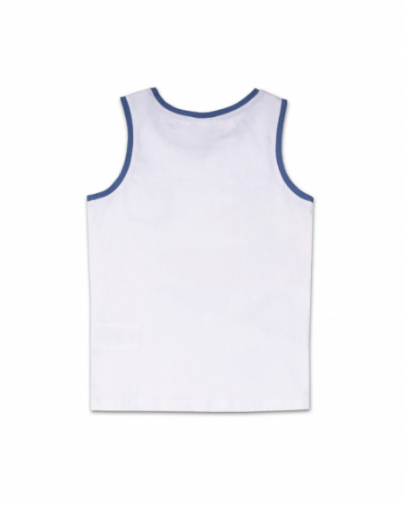 T-shirt blanc en maille garçon Spring Break T-shirt blanc en maille garçon Spring Break