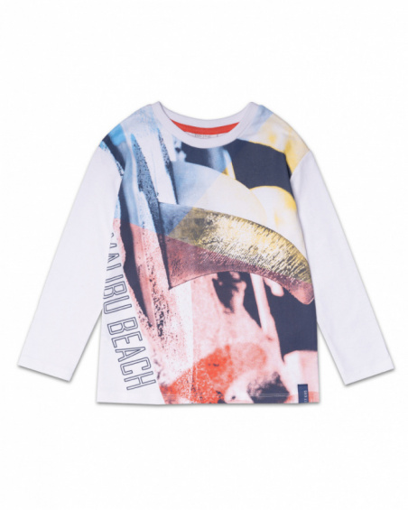T-shirt en maille blanc imprimé garçon Spring Break T-shirt en maille blanc imprimé garçon Spring Break