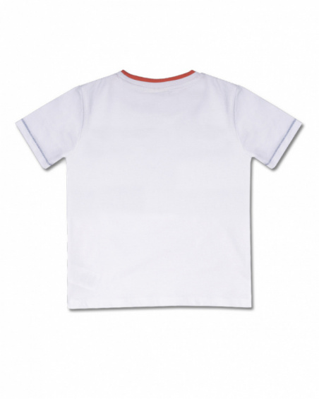 T-shirt surf blanc en maille pour garçon Spring Break T-shirt surf blanc en maille pour garçon Spring Break