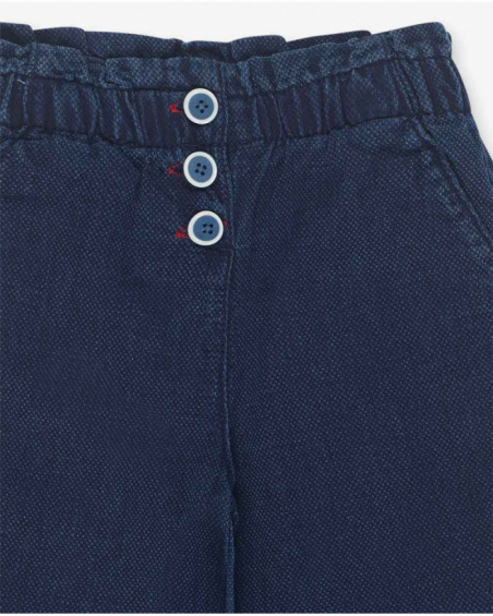 Pantalon denim bleu pour fille Hello Playa Pantalon denim bleu pour fille Hello Playa
