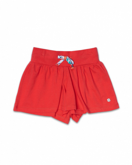 Short en maille rouge fille Hello Playa Short en maille rouge fille Hello Playa
