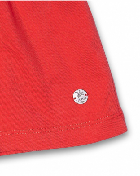 Short en maille rouge fille Hello Playa Short en maille rouge fille Hello Playa