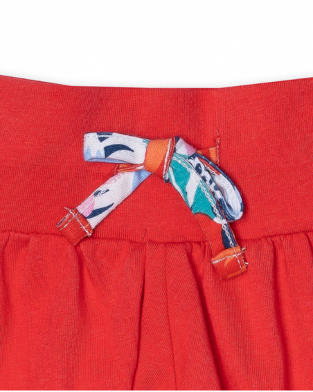 Short en maille rouge fille Hello Playa Short en maille rouge fille Hello Playa