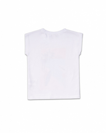 T-shirt blanc en maille pour fille Hello Playa T-shirt blanc en maille pour fille Hello Playa