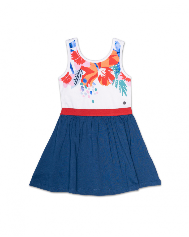 Robe en maille bleue pour fille Hello Playa