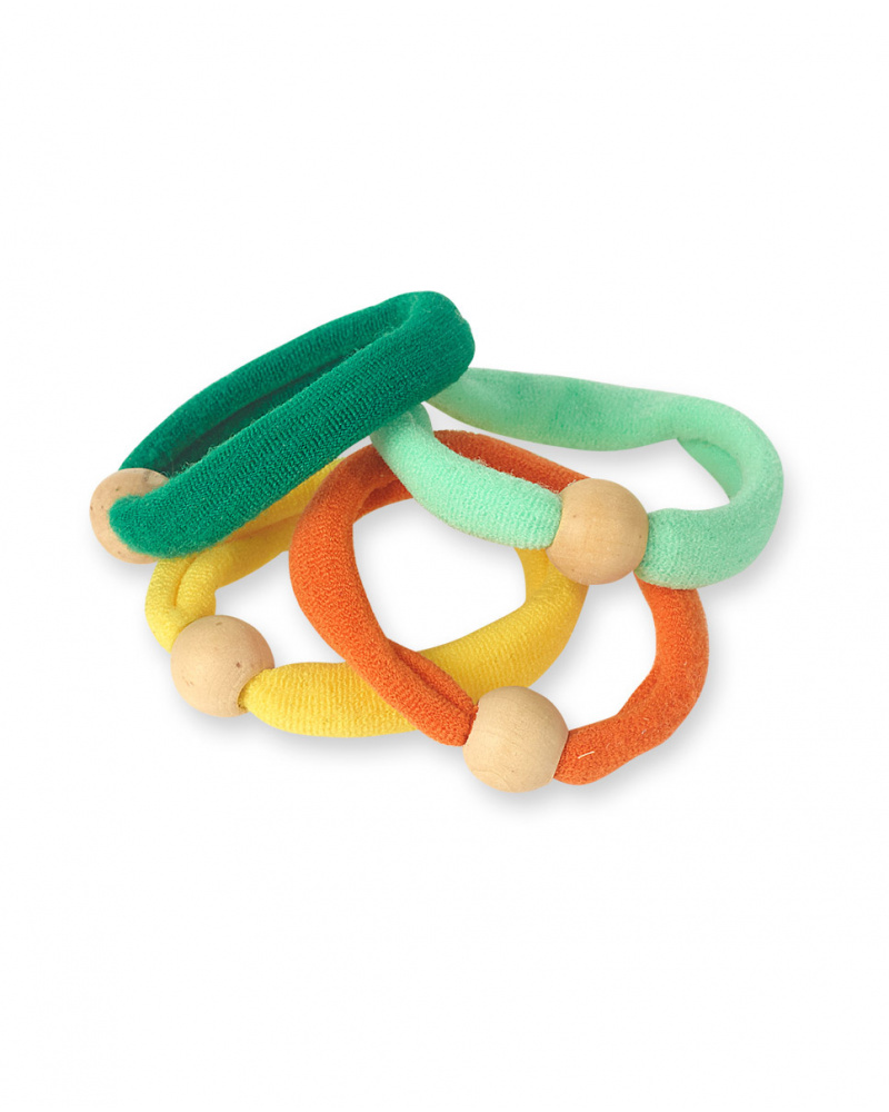 Lot de 4 chouchous multicolores pour fille Tropical Feelings