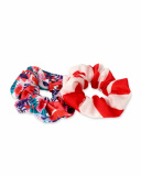 Lot de 2 chouchous fille bleu rouge Hello Playa Lot de 2 chouchous fille bleu rouge Hello Playa