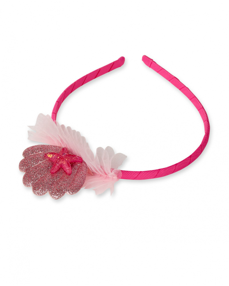 Bandeau rigide rose pour fille Seashell