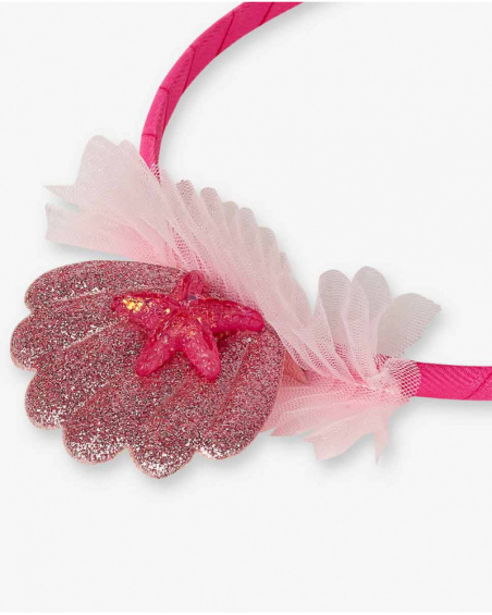 Bandeau rigide rose pour fille Seashell Bandeau rigide rose pour fille Seashell